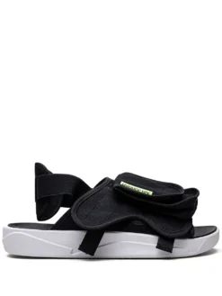 Jordan LS "Ghost Green" slides Black