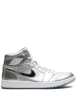 Air Jordan 1 High "Gift Giving" golf shoes Silver